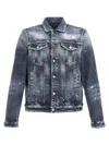 Dsquared2 Distressed Denim Jacket With Button-up Front