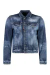 Dsquared2 Paint Splatter Printed Distressed Denim Jacket In Denim