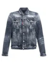 Dsquared2 Distressed Denim Jacket With Button-up Front In Blue