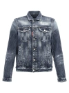 Dsquared2 Distressed Denim Jacket With Button-up Front In Blue