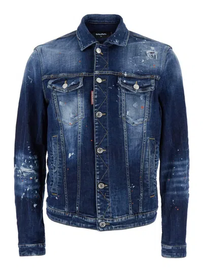 Dsquared2 Dan Jeans Jacket In Blue