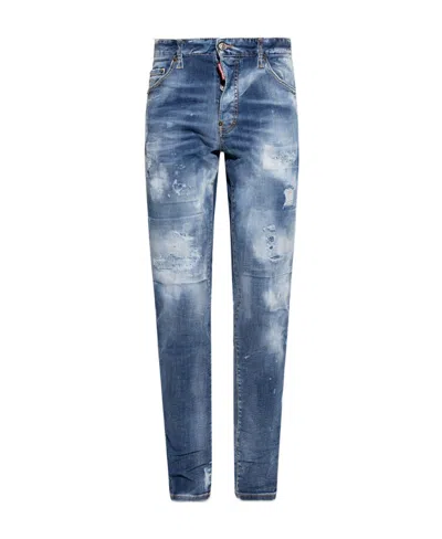 Dsquared2 Dan Ripped Slim-fit Jeans In Blue