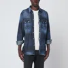 Dsquared2 Dan Shirt In Washed Blue Denim In Blue