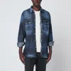 Dsquared2 Dan Shirt In Washed Blue Denim In Blue