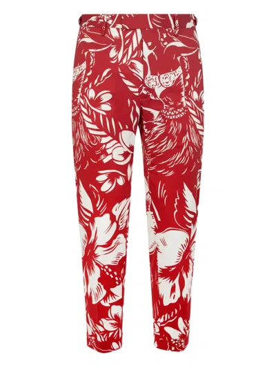 Dsquared2 Dancing Flowers Cotton Trousers In Multi