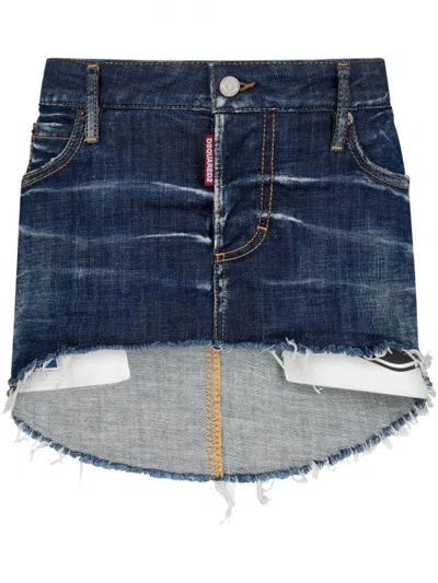 Dsquared2 Dark Blue Denim Mini Skirt
