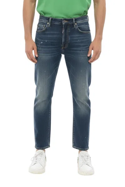 Dsquared2 Dark Blue Mid Rise Jeans In Multi