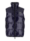 Dsquared2 Blue Sleeveless Down Jacket With Dsq2 Logo Patch In Dark Blue