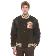 Dsquared2 Dark Brown Varsity Jacket In Brown