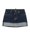 Dsquared2 Dark Cimosa Double-layered Denim Mini Skirt In Blue