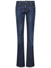Dsquared2 Dark Clean Wash Flared Jeans In Stretch Cotton Denim In Blue
