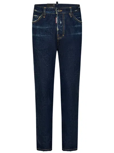 Dsquared2 Dark Crinkle Wash Cool Guy Jeans In Blue