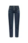 Dsquared2 Dark Crinkle Washed Medium Waist Jennifer Jeans In .
