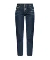 Dsquared2 Dark Crinkle Washed Medium Waist Jennifer Jeans In Blue