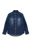 Dsquared2 Dark Denim Shirt With Super Star In Blue