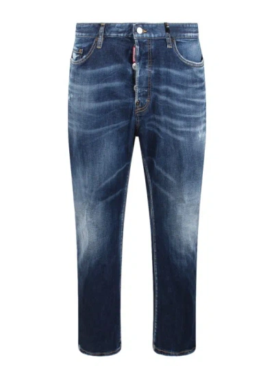 Dsquared2 Dark Everyday Wash Bro Jeans In Blue