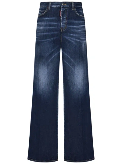 Dsquared2 Traveler Dark Everyday Washed Jeans In Blue