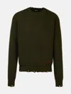 DSQUARED2 DARK GREEN WOOL SWEATER