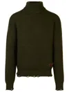 Dsquared2 Dark Green Wool Turtleneck Sweater In Green