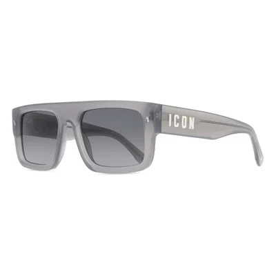 Dsquared2 Dark Grey Browline Men's Sunglasses Icon 0008/s 0kb7/9o 54 In Gray
