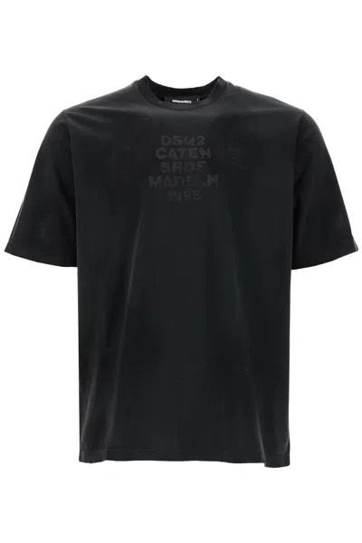 Dsquared2 Dark Grey Cotton T-shirt With Logo Print