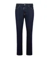 Dsquared2 Five-pocket Button-up Jeans With Logo Patch In Blue