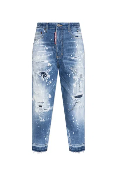 Dsquared2 Rammendo Medium Heritage Wash Jeans In Blue