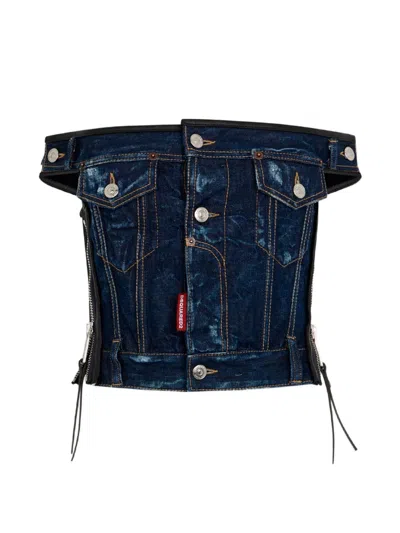 Dsquared2 Dark Upside Top In Blue
