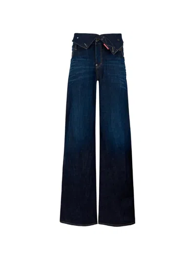 Dsquared2 Dark Urban Loose Twist Jeans In Blue