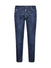 Dsquared2 Blue Five-pocket Skinny Jeans With Lived Effect In Blue
