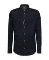 Dsquared2 Dark-wash Denim Shirt In Black