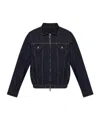 Dsquared2 Dark Wash Drawstring Jean Jacket In Multi