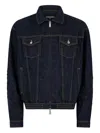 Dsquared2 Dark Wash Drawstring Jean Jacket In Blue