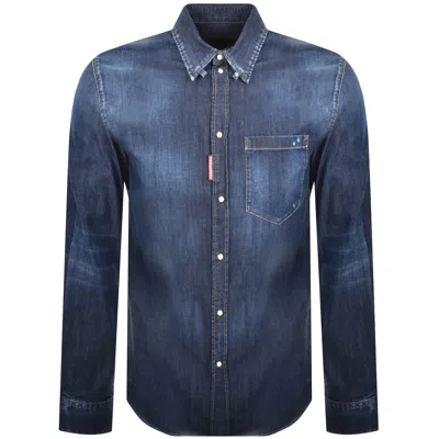 Dsquared2 Dark Wash Tab Shirt Navy
