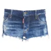 Dsquared2 Dark Washed Blue Denim Cut Off Shorts In Blue