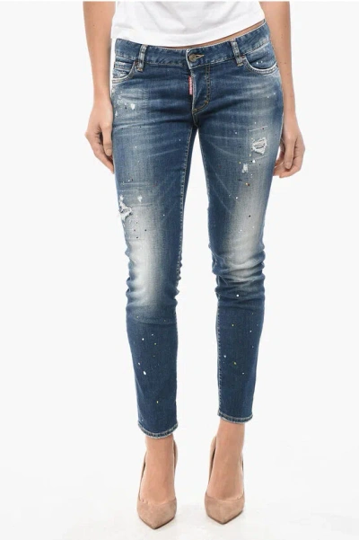 Dsquared2 Dark Washed Jennifer Fit Denims 14cm In Blue