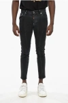 Dsquared2 Dark Washed Stretch Denim Skater Jeans 15cm In Black