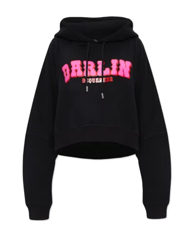 DSQUARED2 DSQUARED2 LOGO PRINTED DRAWSTRING HOODIE