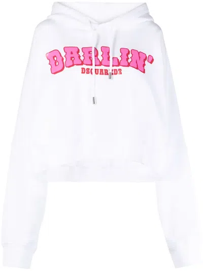 DSQUARED2 DARLIN' LOGO-PRINT COTTON HOODIE