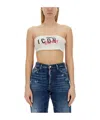 Dsquared2 Printed Embroidered Icon Darling Tube Top In Blue