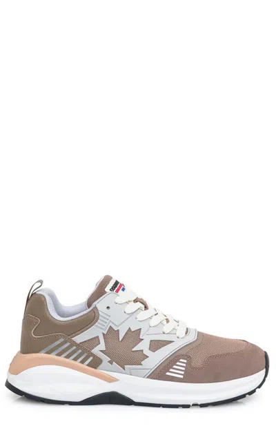 Dsquared2 Panelled Low-top Sneakers In Brown