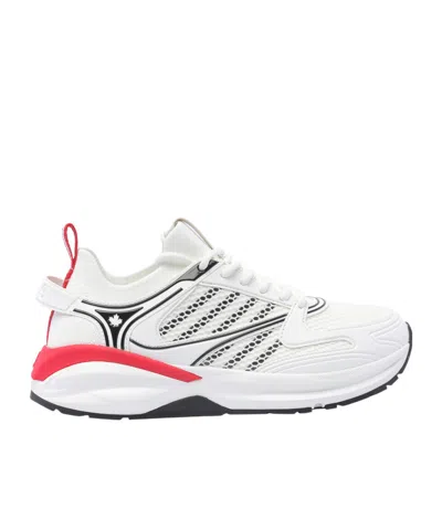 Dsquared2 Dash Panelled Mesh Lace-up Sneakers In White