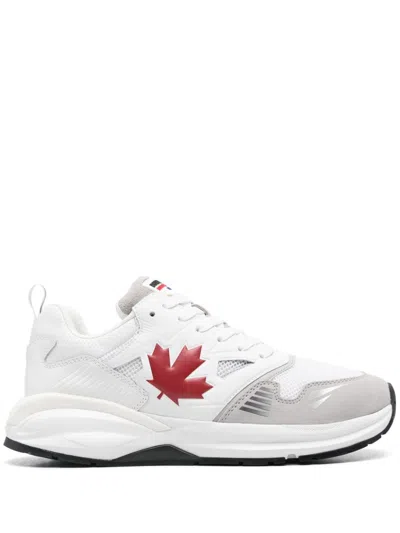 Dsquared2 Sneakers - Vitello+suede+mesh - Bianco+rosso In White