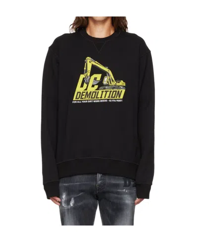 Dsquared2 Dc Demolition Pullover Hoodie In Black