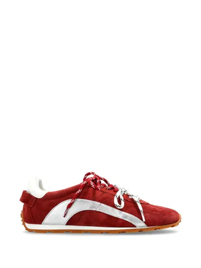 Dsquared2 Dc-642 Contrast-panelled Sneakers In Burgundy