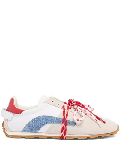 Dsquared2 Dc-642 Denim Panelled Trainers In Multi