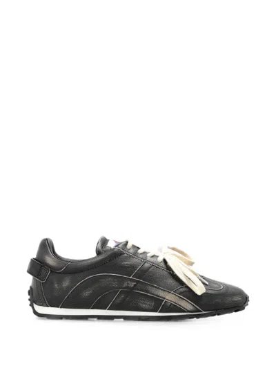 Dsquared2 Dc-642 Leather Sneakers In Black