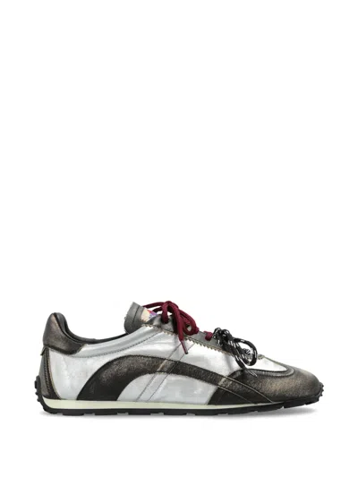 Dsquared2 Dc-642 Metallic-effect Panelled Sneakers In Multi