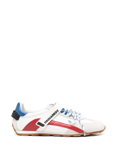 Dsquared2 Dc-642 Touch-strap Logo-detail Sneakers In White