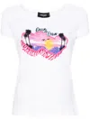 Dsquared2 Crew Neck Good Vibes Printed T-shirt In White
